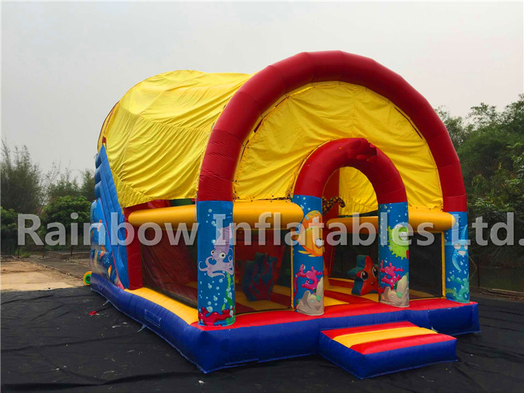 RB6097（9x5.2x6.8m） Inflatable Ocean theme dry slide 