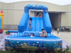 Small Outdoor Inflatable Undersea Theme Water Slide For Kids