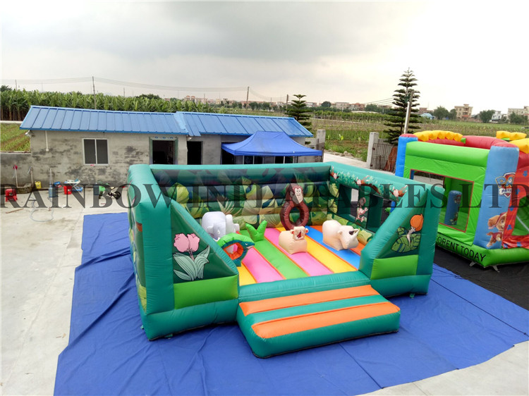  Inflatable Green Color Animals Theme Jumping Bouncer