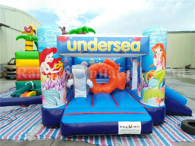 RB1135-1（3.5x4m） Inflatable Rainbow undersea theme bouncy castle 
