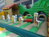 Inflatable Jungle Theme Forest Kids Indoor Outdoor Playground with 3 Lanes Slide Animal Theme Park for Kids Play