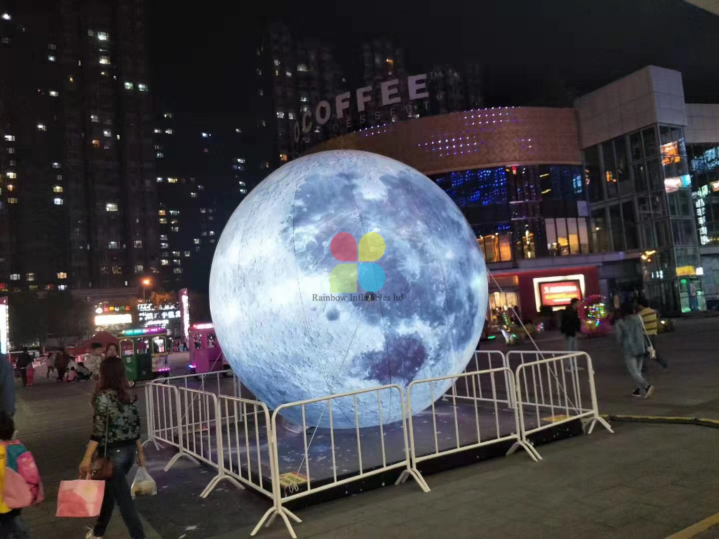 Custom Giant PVC Led Inflatable Moon Planet Ball With Led Light