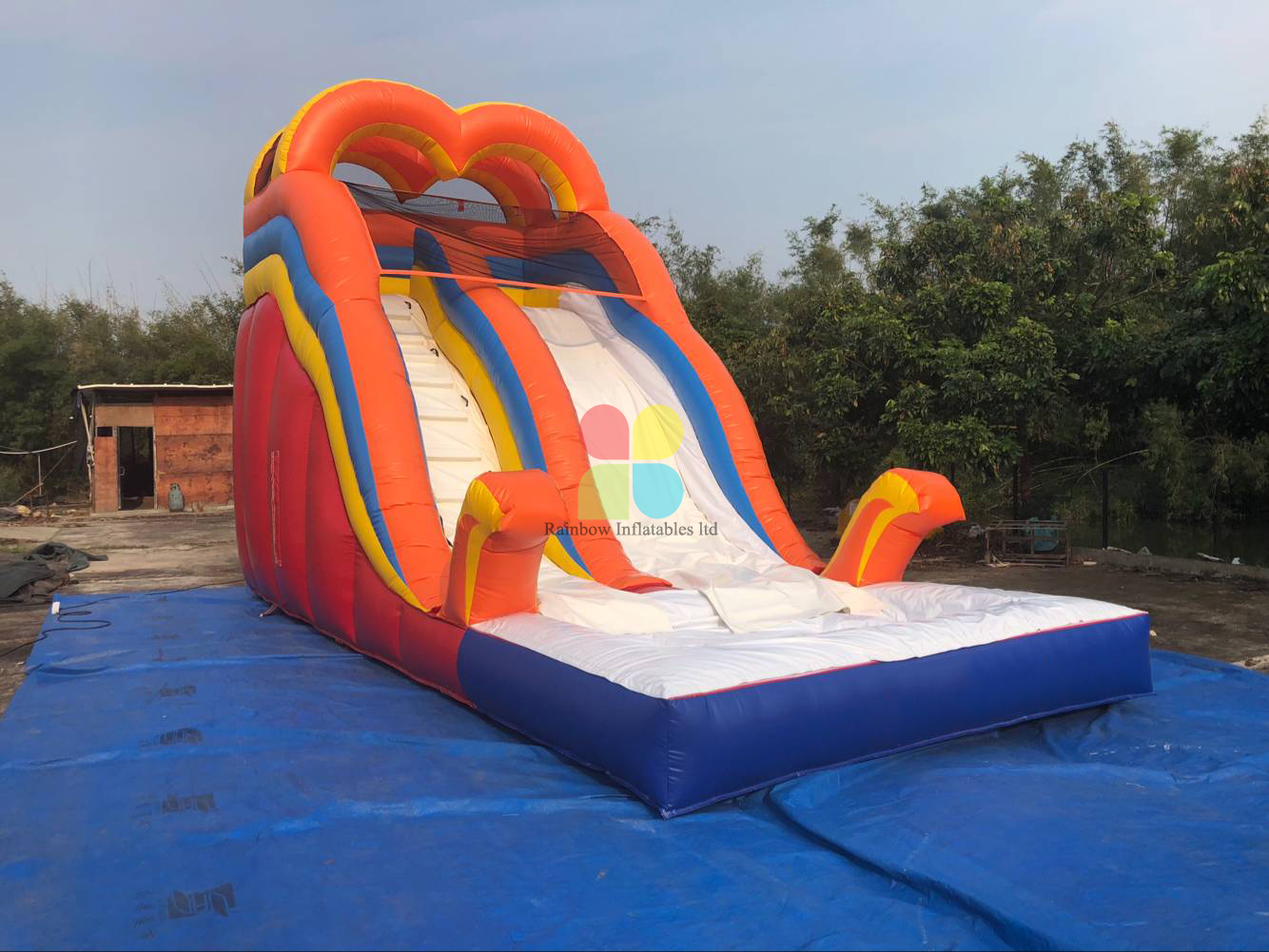 Inflatable Double Water Slide with Splash Pool