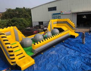 INFLATABLE YELLOW AND GREEN BIG BALLER GAME