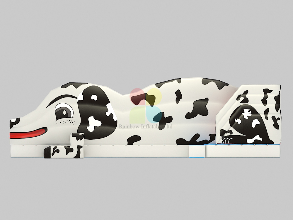 New Design Large Outdoor Inflatable Spotty Dog Theme Obstacle Course for Children