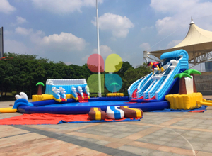 Giant Outdoor Commercial Mobile Inflatable Ground Water Park for Kids And Adults