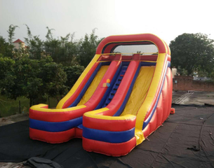 RB6099 （8x5x6m）Inflatable Rainbow double slide for child