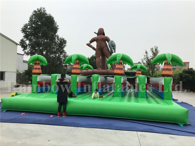 Customized Outdoor Inflatable Wild Theme Bungee Run Running Track for Kids