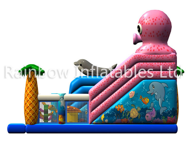 RB4051（7x10x6.5m） Inflatable rainbow ocean theme funcity /playground 