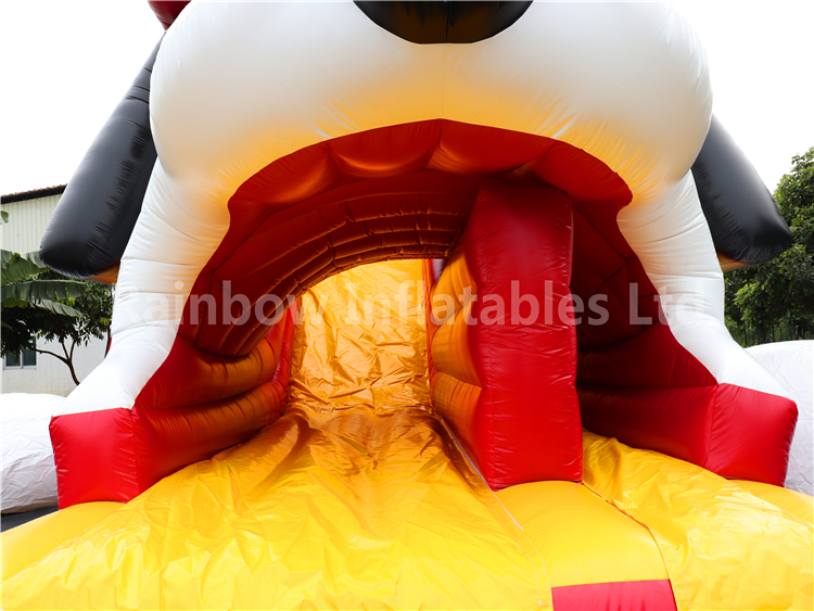 Giant 3D Fire Dog with Helmet Inflatable Dry Slide for Children Party