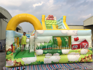 Colorful Outdoor Commercial Inflatable Farm Theme Playground Bounce
