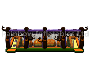 RB05206(12x5.5x4m) Inflatable Halloween Pumpkin Obstacle Course