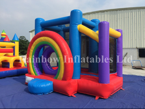 Mini Outdoor Rainbow Inflatable Bouncer for Kids