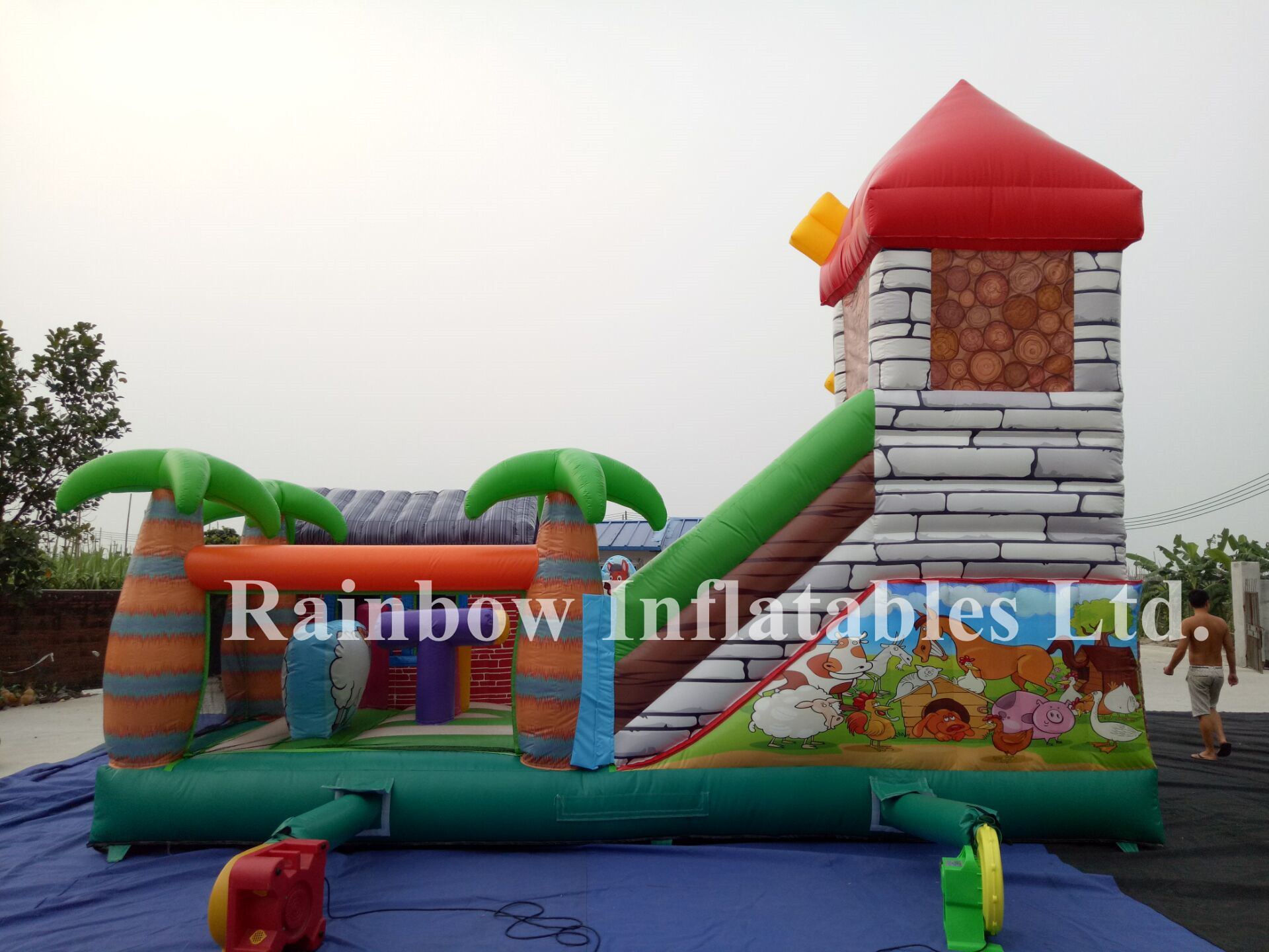 Commercial Mini Inflatable Animal Farm Bounce Playground Funcity for Toddlers
