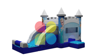Lastest Disney Theme Inflatable Frozen Bouncy Jumping castle with Slide