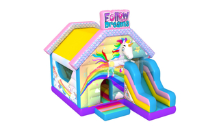 RB3242 New Design Inflatable Flamingo Combo Pink Lucky Bird Bouncer with Slide From Rainbow