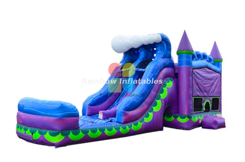 Inflatable Ocean Wave Water Slide Jumper-Rainbow Inflatables