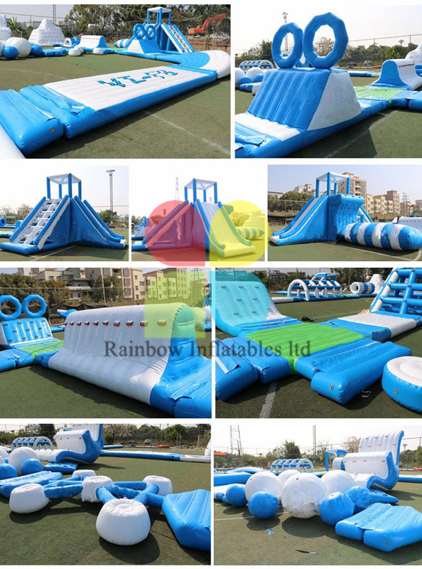 Commercial Floating Inflatable Water Park with Slide for Sea and Lake