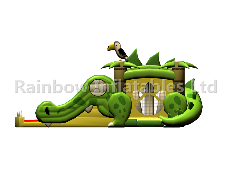 RB03103(10x4x4.5m) Inflatable Green crocodile combo for child new design