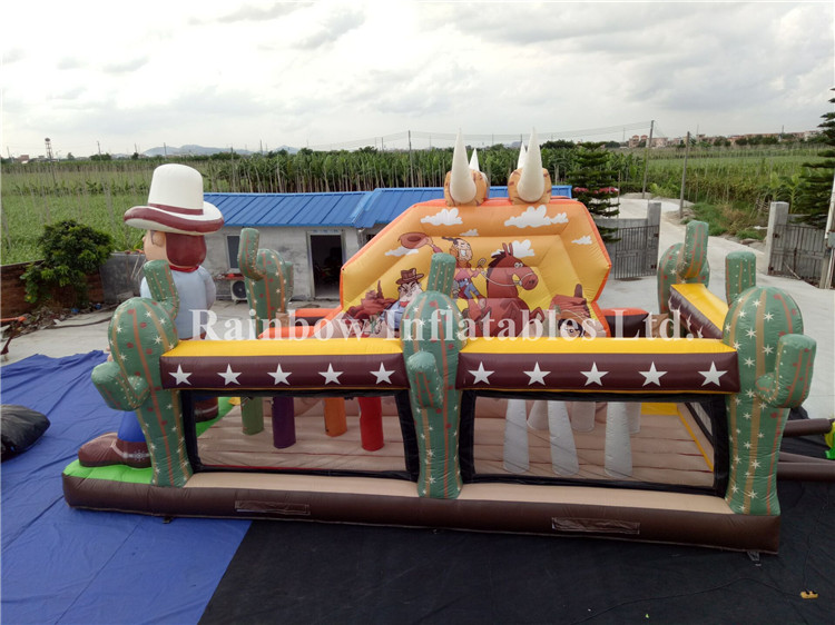 Outdoor Gaint Inflatable Cowboy Playground for Kids