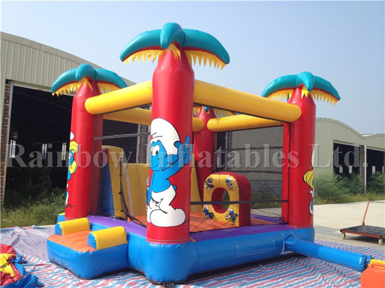 The Smurfs Commercial Inflatable Combo Bounce for Kids