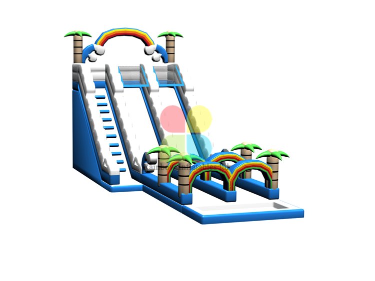 RB06114（15x6x7m）Inflatable jungle double slide new design for sale