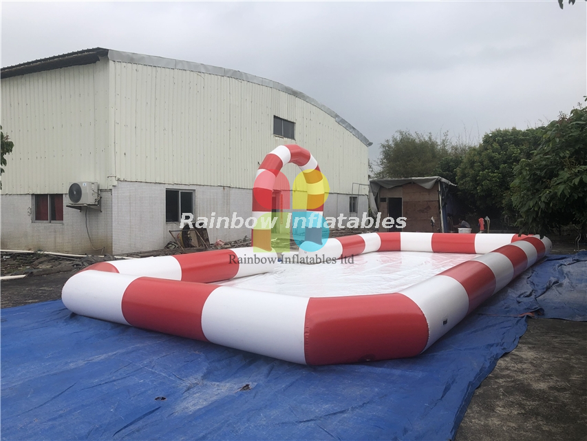 RB9027 Red&White Sealed Inflatable Tracks Go Kart Tracks for Sale-Rainbow 