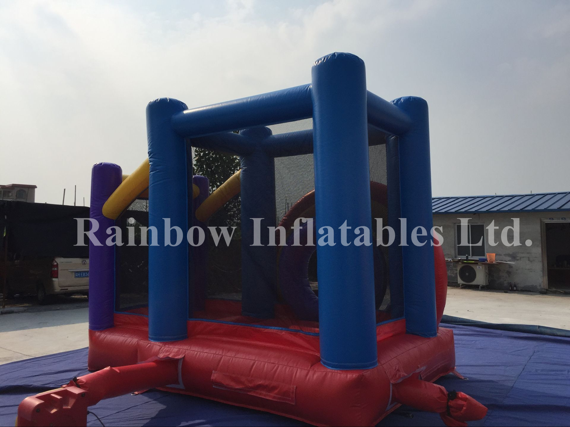Mini Outdoor Rainbow Inflatable Bouncer for Kids