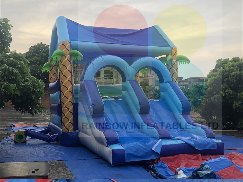 Guangzhou Rainbow Inflatable Mermaid Princess Combo Factory Best Selling Inflatable Moana Combo Beach Theme Inflatable Bouncer with Slide
