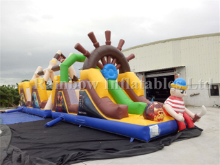 RB01016 （15x3.6x5.8m） Inflatable Promotion Pirate Obstacle /Hot Sales Children Inflatable Obstacle